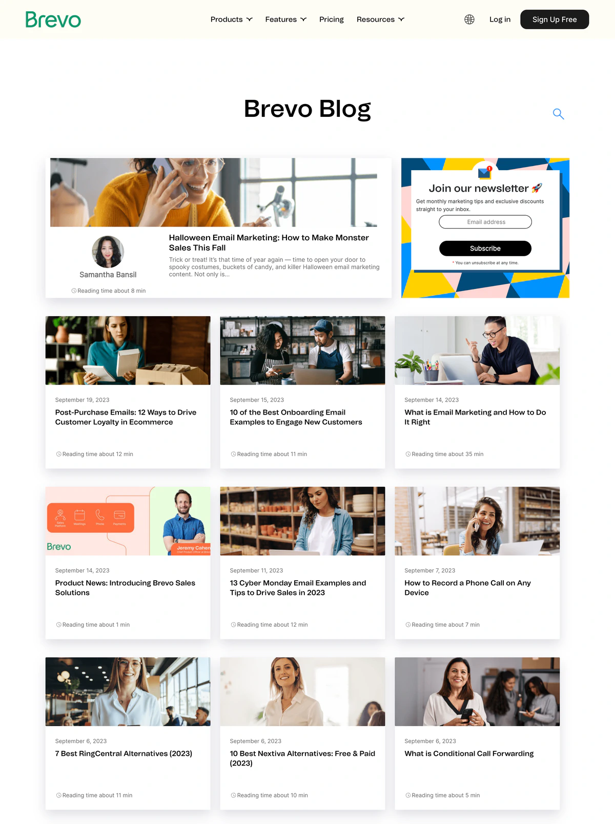 Blog Page Example Brevo