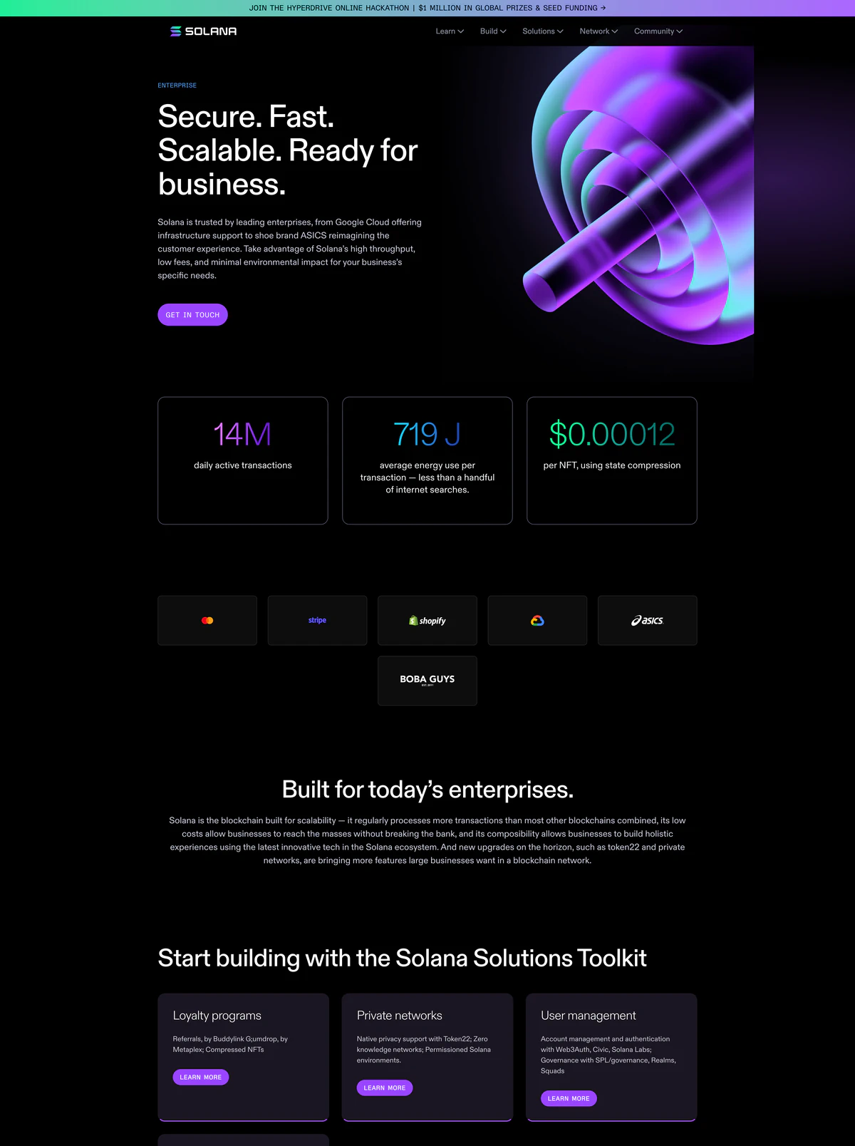 Case Study Page Example Solana