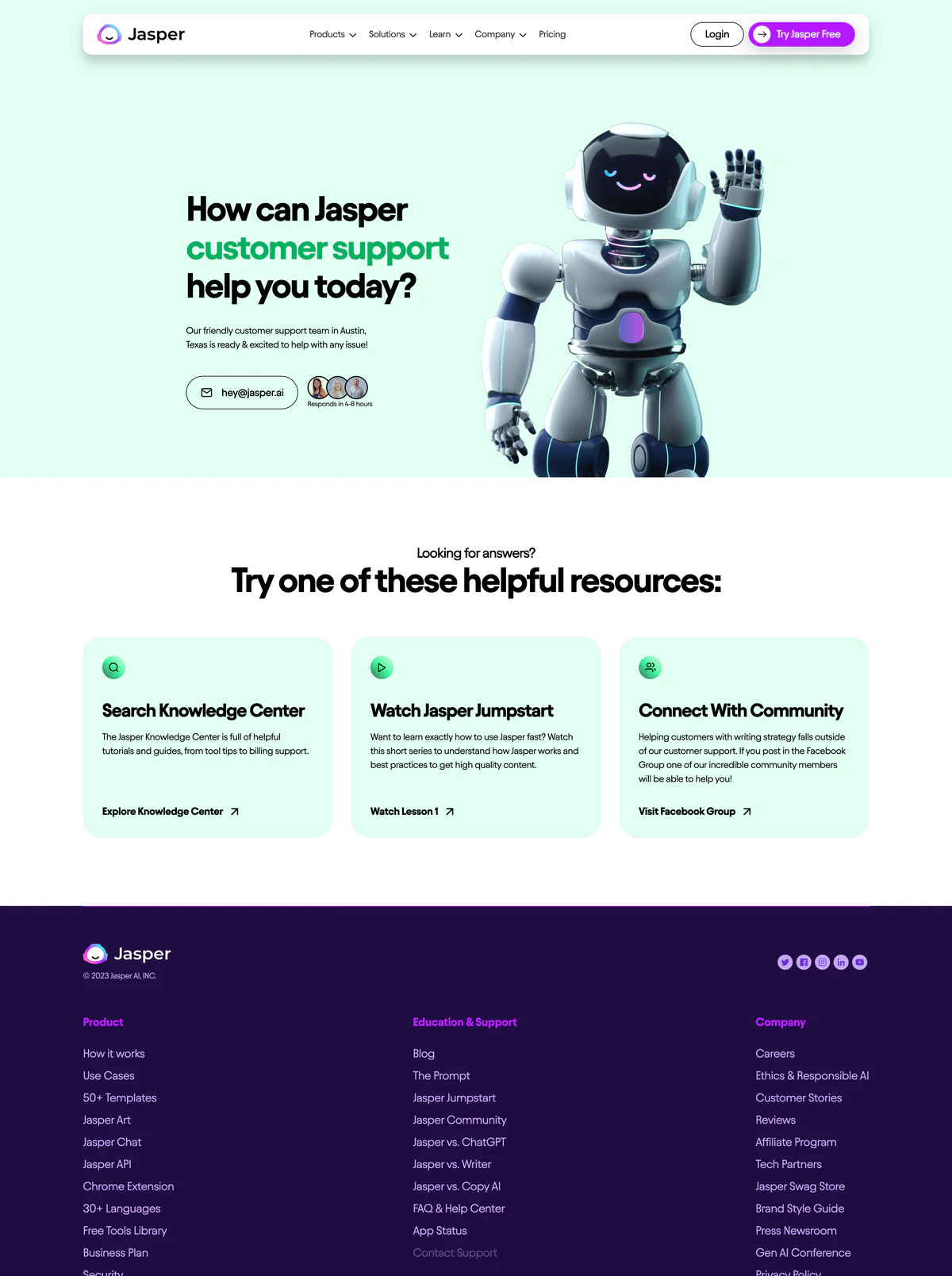 Contact Page Example Jasper