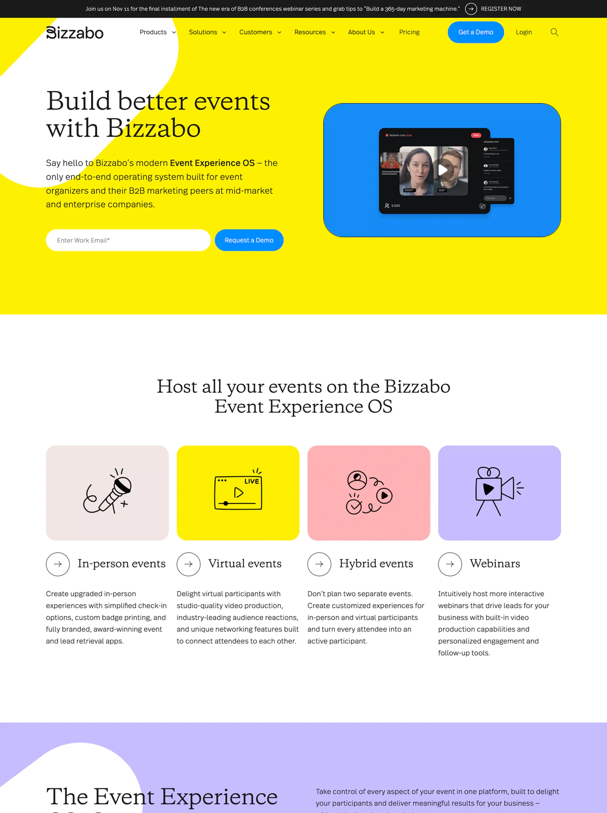 Feature Page Example Bizzabo