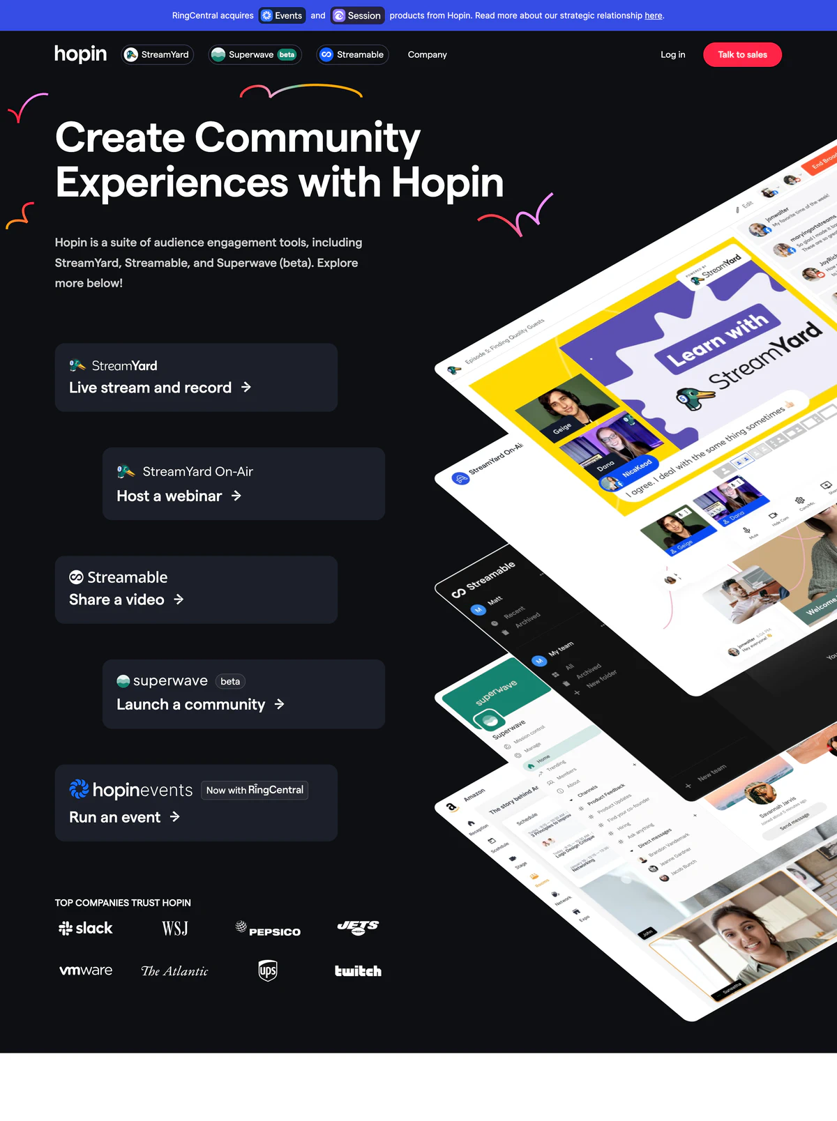 Landing Page Example Hopin