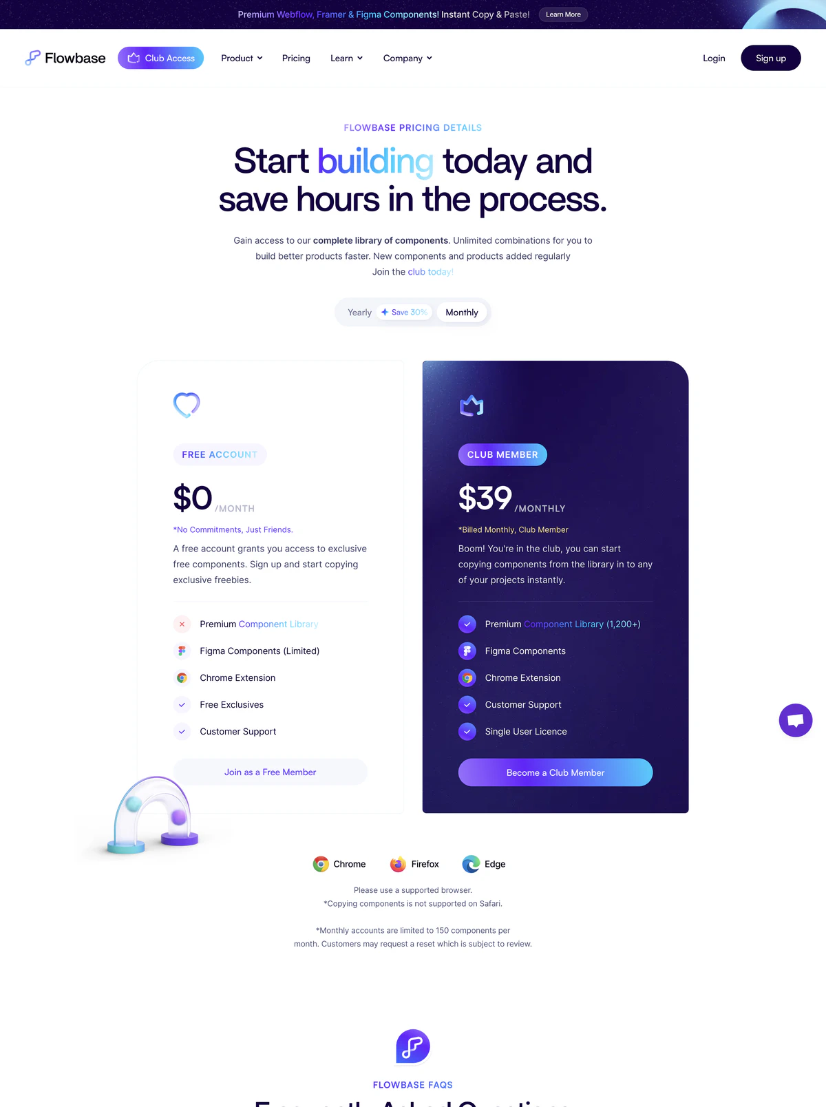 Pricing Page Example Flowbase
